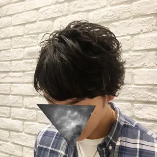 ショート パーマ メンズ ミドウチ アヤカのヘアスタイル