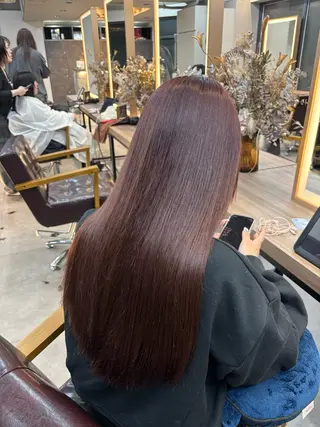 ロング カラー レイヤー✂︎ぷつボブ 艶カラー🤍noaのヘアスタイル