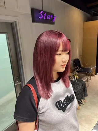 ミディアム カラー NANAMI🩵 大人可愛い韓国ヘアのヘアスタイル