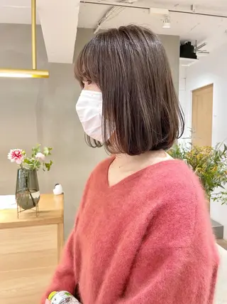 ミディアム カラー ボブ/縮毛矯正 🌟梅田盛一🌟のヘアスタイル