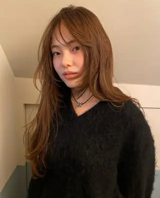 ロング カラー 森田遥奈/透明感カラ ー/似合わせカットのヘアスタイル