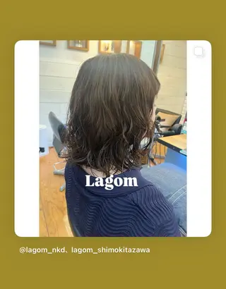 ミディアム パーマ Lagom なかだのヘアスタイル