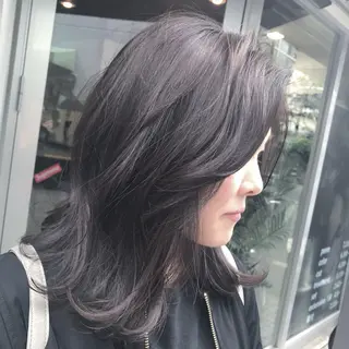 ミディアム カラー pep natsumiのヘアスタイル