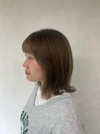 ミディアム 韓国／カラー／ レイヤー🍒Rinoのヘアスタイル