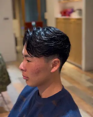 パーマ メンズ 漢眉毛/メンズパーマ /メッシュ/ヒロヤのヘアスタイル