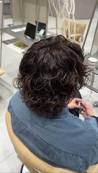 パーマ メンズ 透明感|ストレート| クロスパーマ|はるかのヘアスタイル