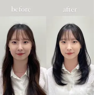 セミロング ❤︎︎韓国ヘア❤︎︎ 𝑺𝒉𝒊𝒉𝒐のヘアスタイル