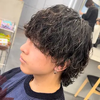 ミディアム パーマ ヘアアレンジ メンズ fifth 石川 凪のヘアスタイル