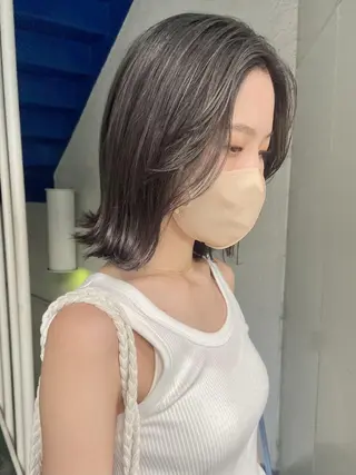 ミディアム カラー パーマ ヘアアレンジ メンズ ハイトーン/レイヤー 🌸さくらのヘアスタイル