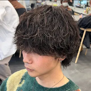 セミロング パーマ ヘアアレンジ メンズ fifth 石川 凪のヘアスタイル