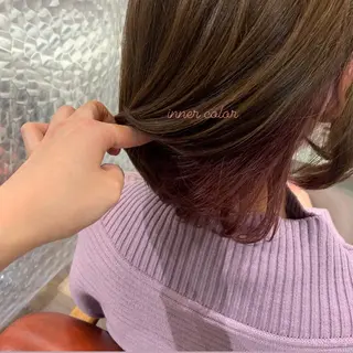 ミディアム カラー stylist店長 岡本真依のヘアスタイル