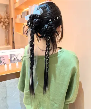ロング カラー ヘアアレンジ ✨カチモリ✨レイヤー 韓国ヘア🇰🇷ゆいのヘアスタイル