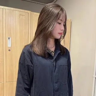 カラー オリーブ🎶アッシュ グレージュちひろ🧸のヘアスタイル