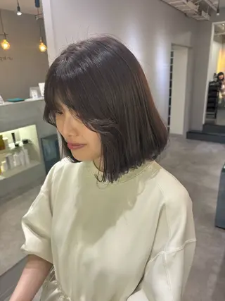 ミディアム カラー きよはらちさき🍑 柔らかカラー🌱🫧のヘアスタイル