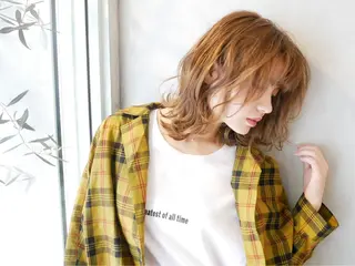 ミディアム カラー パーマ 川上 裕樹のヘアスタイル