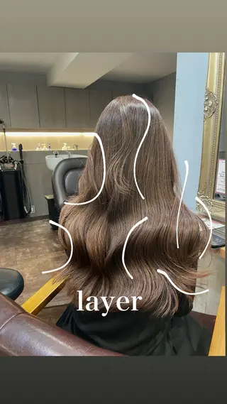 ロング カラー 新宿/レイヤー特化 韓国ヘア/海外ヘアのヘアスタイル