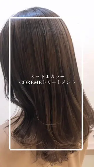 セミロング カラー 縮毛矯正/髪質改善/ 艶髪ササキナツミのヘアスタイル