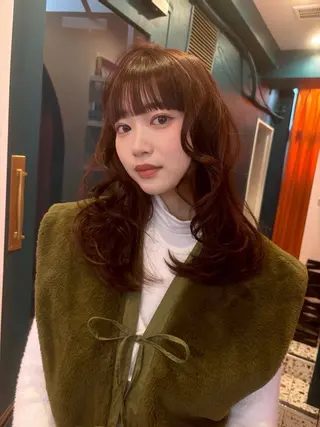 カラー 🐰チナ🐰 暖色ベージュ/顔周りのヘアスタイル