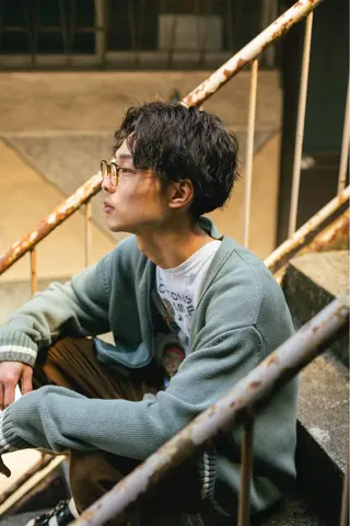 ミディアム パーマ メンズ メンズパーマ 赤司 泰樹のヘアスタイル