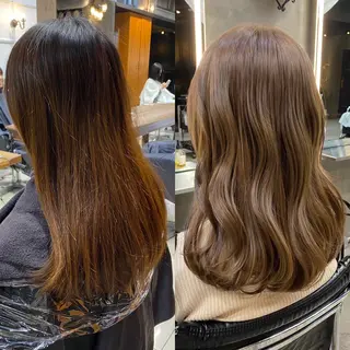 セミロング カラー 透明感カラー🌿 グレージュ🐺陽介のヘアスタイル