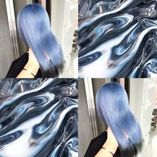 セミロング 2次元カラー/ ブリーチMANATOのヘアスタイル