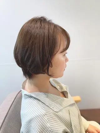 ショート ヘアアレンジ 髪と心を整える美容師 透明感カラー/ボブのヘアスタイル