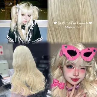 ロング カラー ヘアアレンジ メンズ メンズウルフ🐺♡ ブリーチ♡ヘアメ🎀のヘアスタイル