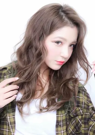 ミディアム カラー パーマ ヘアアレンジ メンズ 神山 昌子のヘアスタイル