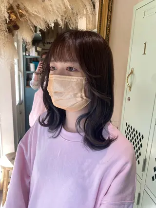 ミディアム 透明感カラー/韓国 ヘア🩶yuri🩵のヘアスタイル