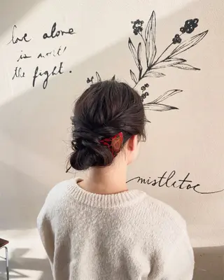 ヘアアレンジ 酸性ストレート/ブリ ーチなしWカラー河本のヘアスタイル