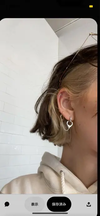 ミディアム カラー MIU/ルーツカラー 顔まわりレイヤーのヘアスタイル