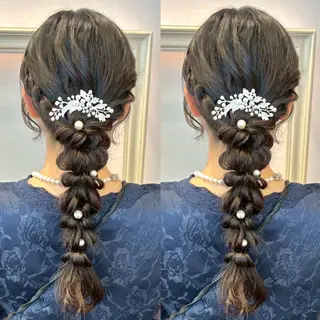 ロング ヘアアレンジ ヘアメ🎀推しカラー 🥣横浜/しほ🧸のヘアスタイル