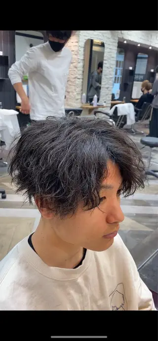 ショート パーマ メンズカット/ 沖縄市/村田亮太のヘアスタイル