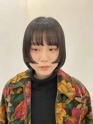 ショート カラー F． 梅田/ボブ/パーマのヘアスタイル