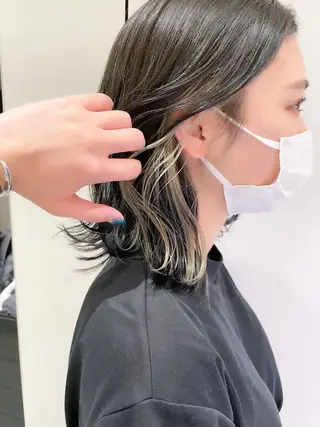 ショート カラー ヘアアレンジ ミニボブ/ブリーチ 🌈MISATOのヘアスタイル