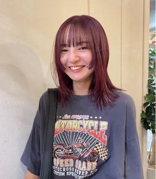 ミディアム カラー 狩野 羅夢のヘアスタイル