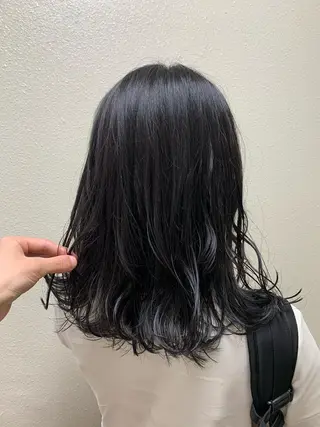 ミディアム カラー パーマ ヘアアレンジ メンズ キッズ ネイル マツエク・マツパ 切りっぱなしヘアボブ ミディアムヘアRYOのヘアスタイル