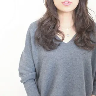 セミロング カラー ヘアアレンジ Mariana/ 鶴原-ハイライトのヘアスタイル