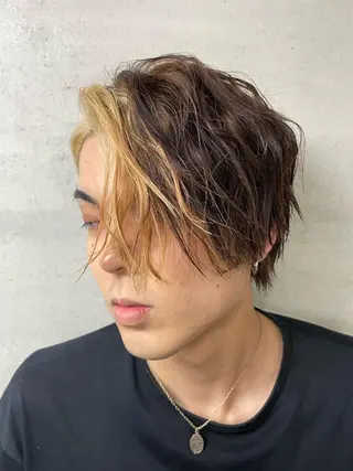 ショート カラー メンズ 亀井隆汰/メンズ専門 パーマ特化美容師のヘアスタイル