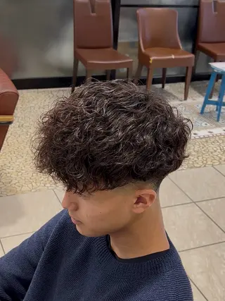 ショート パーマ メンズ メンズ特化/勝田駅/ 佐和駅/鈴木輝瑠/のヘアスタイル