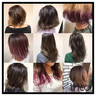 セミロング カラー 似合わせ/ブリーチ カラー.岡田友仁のヘアスタイル