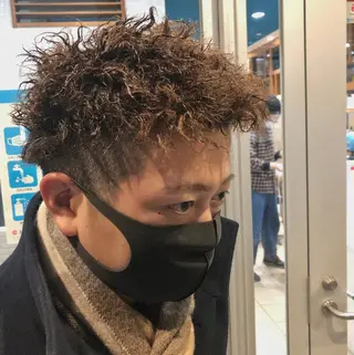 ショート パーマ ヘアアレンジ メンズ 美容室sand 横浜のヘアスタイル