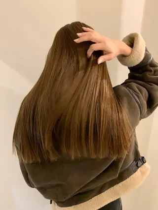 ロング カラー 落合希 Olivebeigeのヘアスタイル