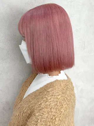 ショート カラー Rin♡透明感ピンク 🎀白肌ラベンダーのヘアスタイル