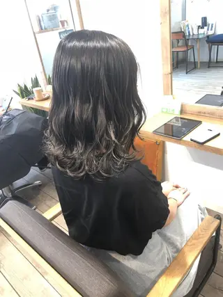 セミロング カラー ヘアアレンジ 顔周りカット・相談 レイヤーも◎しずくのヘアスタイル