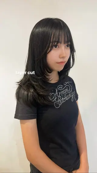 セミロング 目黒 彩花のヘアスタイル