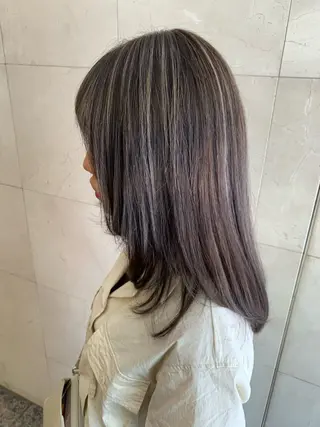 セミロング カラー 船津武俊 フナツタケトシのヘアスタイル