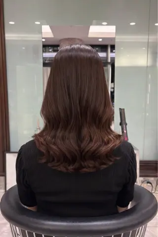 セミロング パーマ 韓国っぽ透け感カラー マンツーマン🫧なおのヘアスタイル