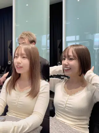 ショート お悩み改善ボブ 顔まわりカット/こうのヘアスタイル