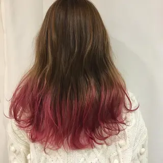 ミディアム カラー ヘアアレンジ きむえり/髪質改善 /うねり広がり改善のヘアスタイル